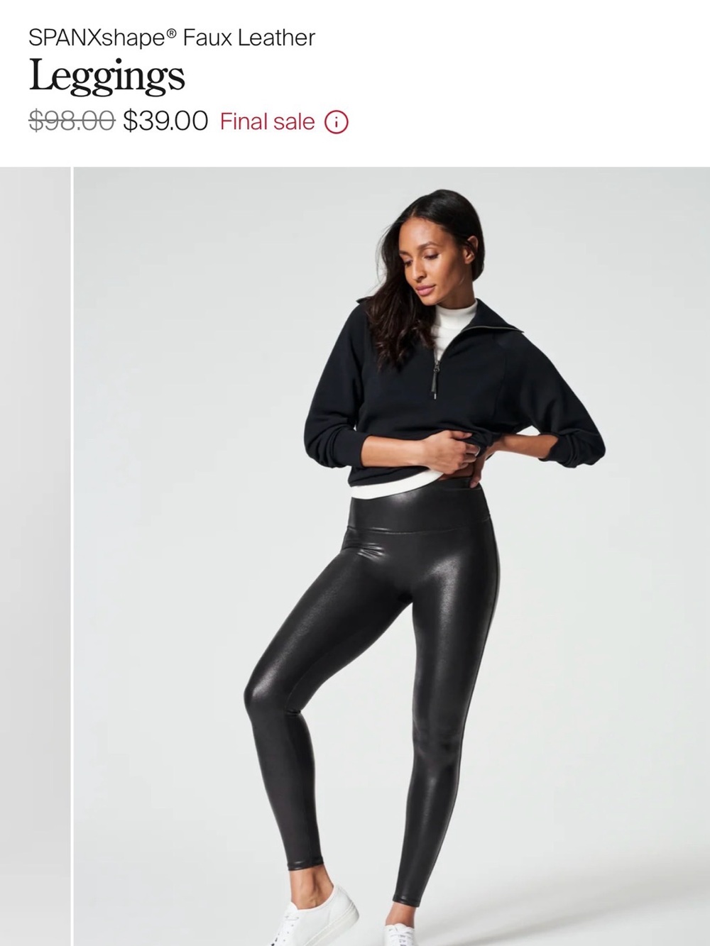 SPANX Faux Leather High-Waist Leggings - Black